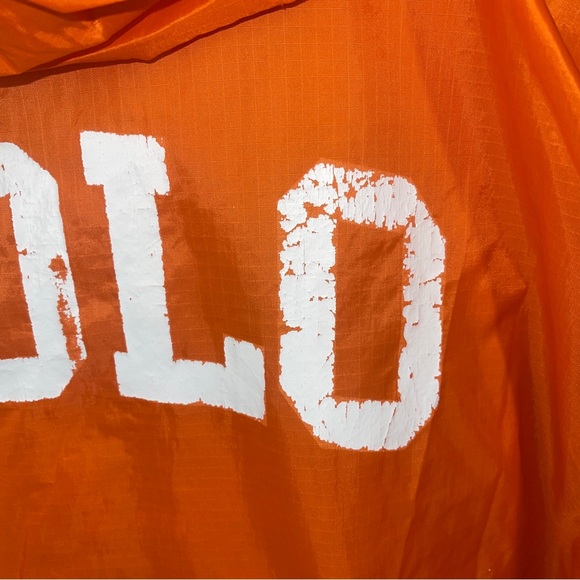 Vintage Ralph Lauren polo orange 1/4 zip windbreaker XL made in the USA - Picture 7 of 10
